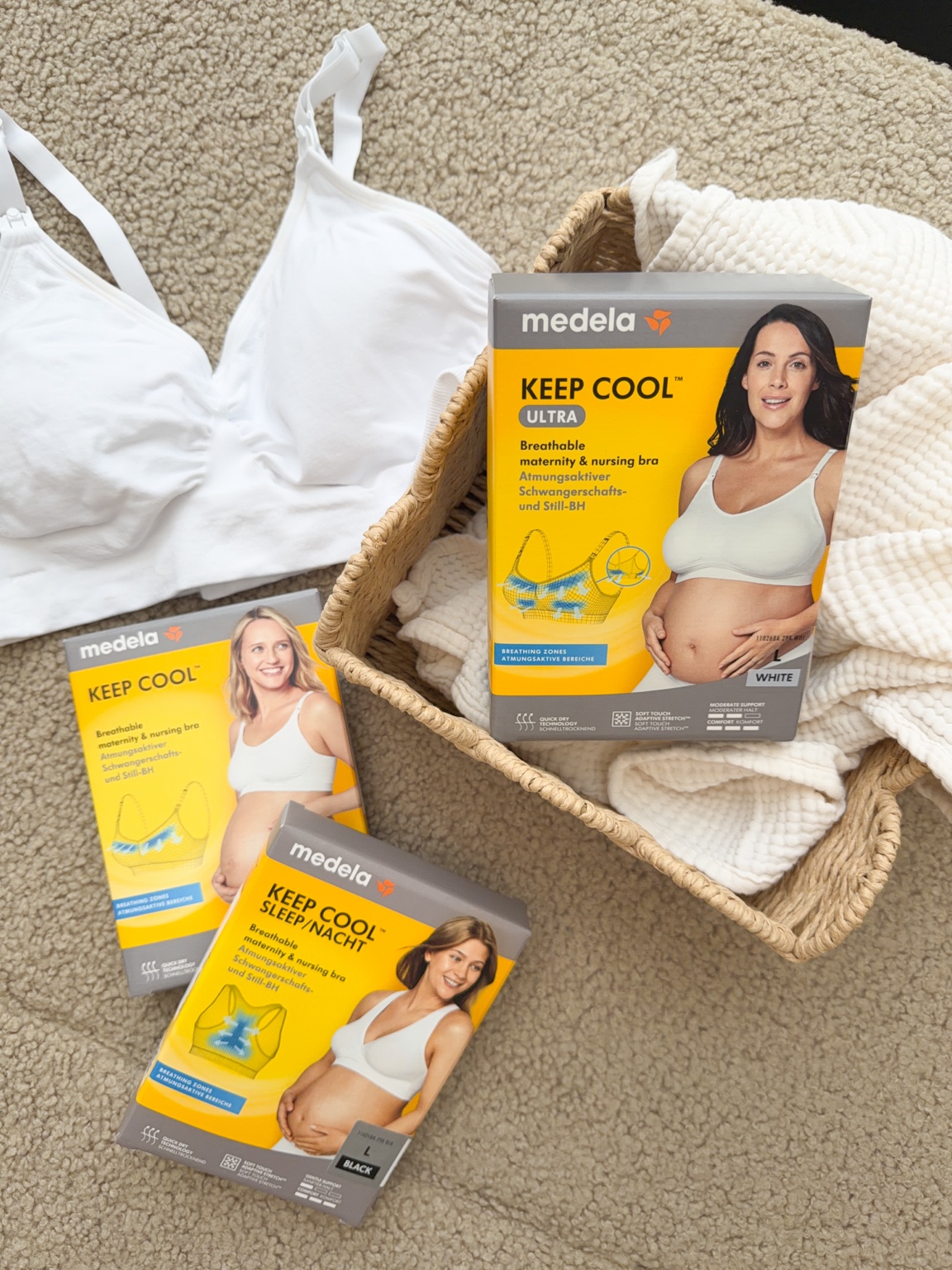 Flatlay produktů Medela